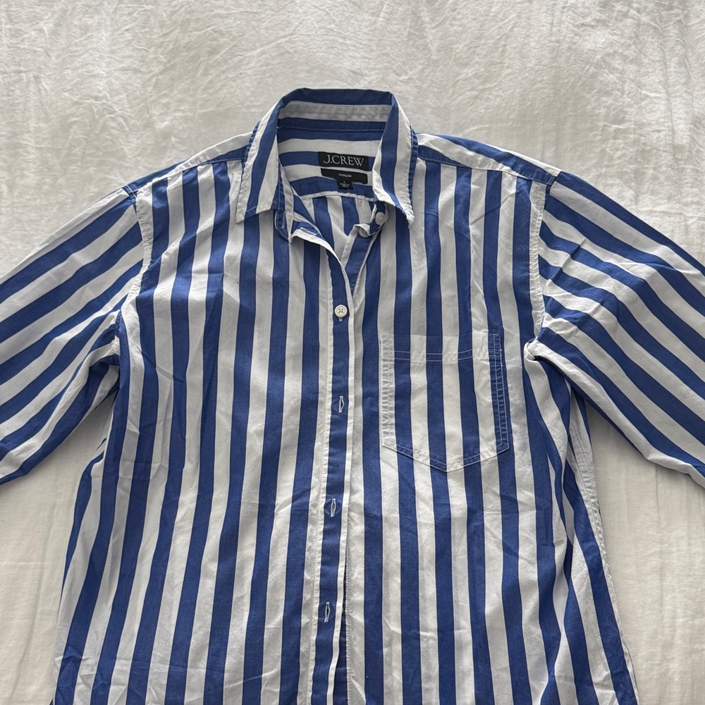 J. Crew  Garçon Shirt with Blue and White Stripes